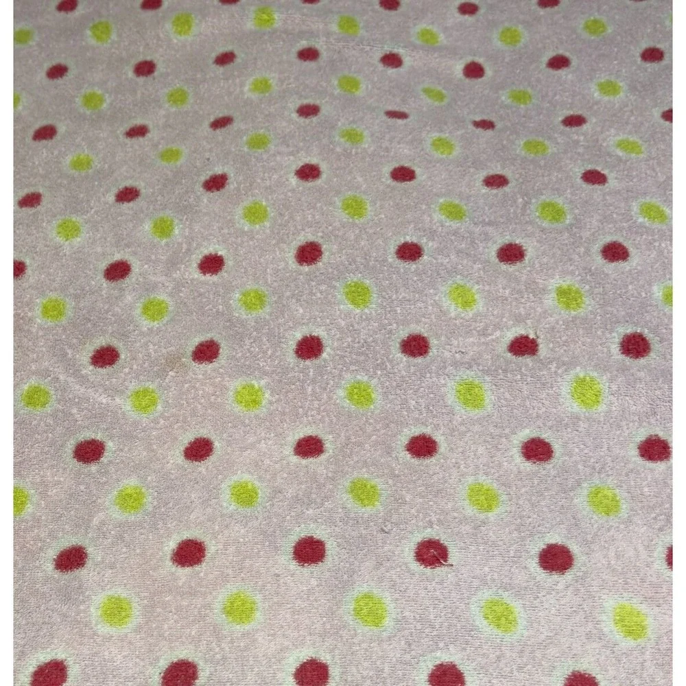 Vintage Terrisol Beach Towel Cotton Brazil 80's Pink Fish Geometric 2 Side 38x67
